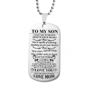 TO MY SON Letter Stainless Steel Puzzle Pendant Necklace