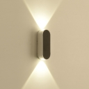 Simple Style Vertical Oval Shaped Led Sconce Lights 6W Aluminum Linear Wall Washer in Black Led Up/Down Wall Light Fixture for Bedside Hotel Office Hallway Porch