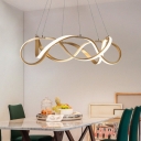 Room Decorative Lights Polished Brass Twist LED Pendant Light 33/83/152W Ultra Modern Multi Ring Chaos LED Chandelier LED Warm White Neutral Light