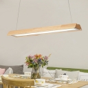 Contemporary Light-Adjustable Wooden Linear Led  Office Studio Led Chandelier in Acrylic Shade 3