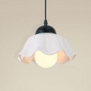 Indoor Mini Pendant Lamp with Scalloped Edged in Black Finish