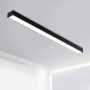 Commerical Office Lighting Bright LED 6000K Cold White Light Black Aluminum Linear Ceiling Light 23.62