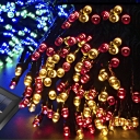 2 Modes Steady on / Flash 106ft Multi Color 300 LEDs Solar Outdoor String Light for Christmas