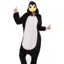 Black and White Penguin Cosplay Long Sleeve Fleece Unisex Onesie Pajama