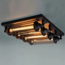 4-light Black Industrial LOFT Punk Steam Wall Washer