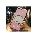 Fashion Pink Cartoon Cat Printed Shatter-Resistant Mobile Phone Case for iPhone