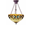 Baroque Style Gorgeous Flower Pattern Inverted Hanging Pendant Light for Restaurant 15.75