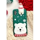 Cute Cartoon Bear Embellished Snowflake Printed Phone Case for iPhone