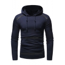 Stylish Color Block Patched Long Sleeve Men's Slim Fitted Hoodie