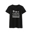 New Stylish Street Style Letter Printed Round Neck Short Sleeve Black T-Shirt