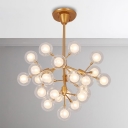 Modern Clear Crystal Ball Chandelier in Gold Indoor Decorative LED Lights for Living Room