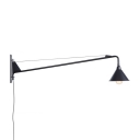 Rotatable Cone Shade Wall Lamp Vintage Modern Steel Single Light Wall Sconce in Black