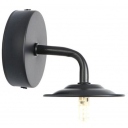 Single Bulb Mini Flared Wall Sconce Retro Style Metal Wall Light in Black for Coffee Shop