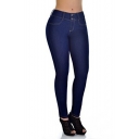 Women's Sexy Skinny Fit Double-Button Closure Basic Jeans