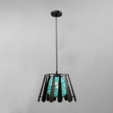 Ball Shade Suspended Light Industrial Metal Cord Pendant Lamp in Aqua for Bedroom