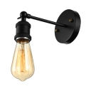 Single Bulb Suspender Wall Sconce in Black Finish for Bedside Pathway Balcony