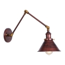 Rust Finish Swing Arm Wall Light Industrial Iron 1 Head Wall Light Sconce for Porch