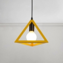 Industrial Colorful Triangle Drop Light Metal 1 LED Suspension Light for Commercial Space