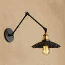 Iron Flared Wall Sconce Industrial Adjustable Single Light Sconce Lighting in Brass
