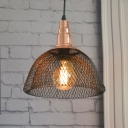 Mesh Cage Dome Pendant Light Industrial Metal 1 Light LED Suspended Light for Dining Room