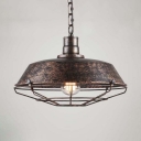 10/14/18 Inches Wide Weathered 1 Light Industrial Cage LED Pendant Lighting