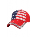 Colorblock Flag Printed Beaded Unisex Outdoor Baseball Hat