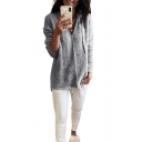 Unique Long Sleeve V Neck Plain Fleece Pullover Sweatshirt