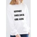 Winter's New Arrival Long Sleeve Round Neck Letter Printed Sweatshirt
