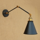 Swing Arm Small Wall Sconce Retro Style Steel Single Light Wall Light Fixture in Brass