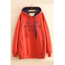 Long Sleeve Cartoon Cat Letter Embroidered Warm Leisure Hoodie