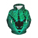 Green Long Sleeve 3D Pattern Cool Hoodie for Couple