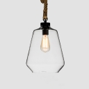Clear Glass Vase Shape Hanging Lamp Industrial Pendant Lamp for Living Room Bedroom