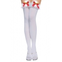 New Arrival Christmas Cosplay Bow-Tied Gold Bell Embellished Hem White Stockings