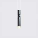 Fulcrum Pendant Light Contemporary Metal 1-Light LED Hanging Lamps in Black/White