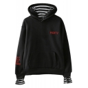 HARRY Letter Print Kangaroo Pocket Double Cuffs Casual Hoodie
