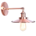 Copper Finish Flared Wall Light Vintage Small Metal Single Light Wall Sconce for Bedroom