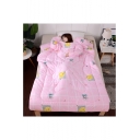 Warm Wearable Quilt with Sleeves Smile Face Printed Lazy Sofa Blanket 180*220CM