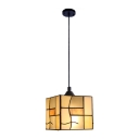 Rectangle Suspension Light Tiffany Style Stained Glass Decoration Pendant Lamp in Multi Color