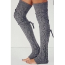 Leisure Cable Plain Knee High Cozy Warm Socking
