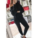 Sexy Long Sleeve Off The Should Plain Sweater Elastic Pants Co-Ords