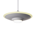 Spaceship LED Pendant Lighting Modern Style Metal Acrylic 1-Light Hanging Lamp in Black/White