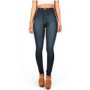 Hot Fashion High-Rise Basic Solid Stretch Skinny Fit Jeans for Women