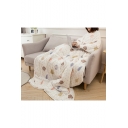Apricot Tree Printed Sleeves Quilt Warm Sofa Family Blanket 1.5*2.0M