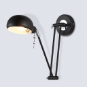 Arm Adjustable Wall Light Sconce Industrial Iron 1 Head Wall Lamp in Black for Living Room