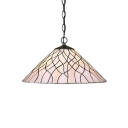 Coolie Suspended Light Tiffany Style Vintage Glass Single Bulb Pendant Light in Beige