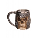 Black 3D Skull Printed Stainless Steel Polyresin Mug