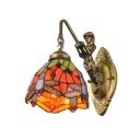 Dragonfly Wall Sconce Tiffany Style Stained Glass Wall Lamp in Multicolor for Bedroom