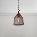 Mesh Cage Suspended Light Retro Loft Style Metal Single Bulb Pendant Light for Restaurant