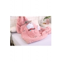 Thick Warm Pink Cute Cat Printed Home Office Quilt with Sleeves Lazy Sofa Blanket 150*200CM