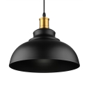 Matte Black Dome Single Pendant Light in Retro Loft Style for Kitchen Island Farmhouse Restaurant